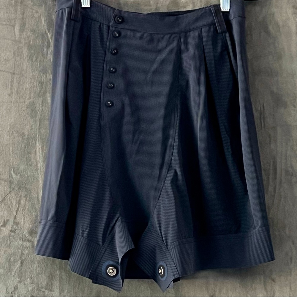 Marithé+Francois Girbaud vintage blue striped culottes/skirt.